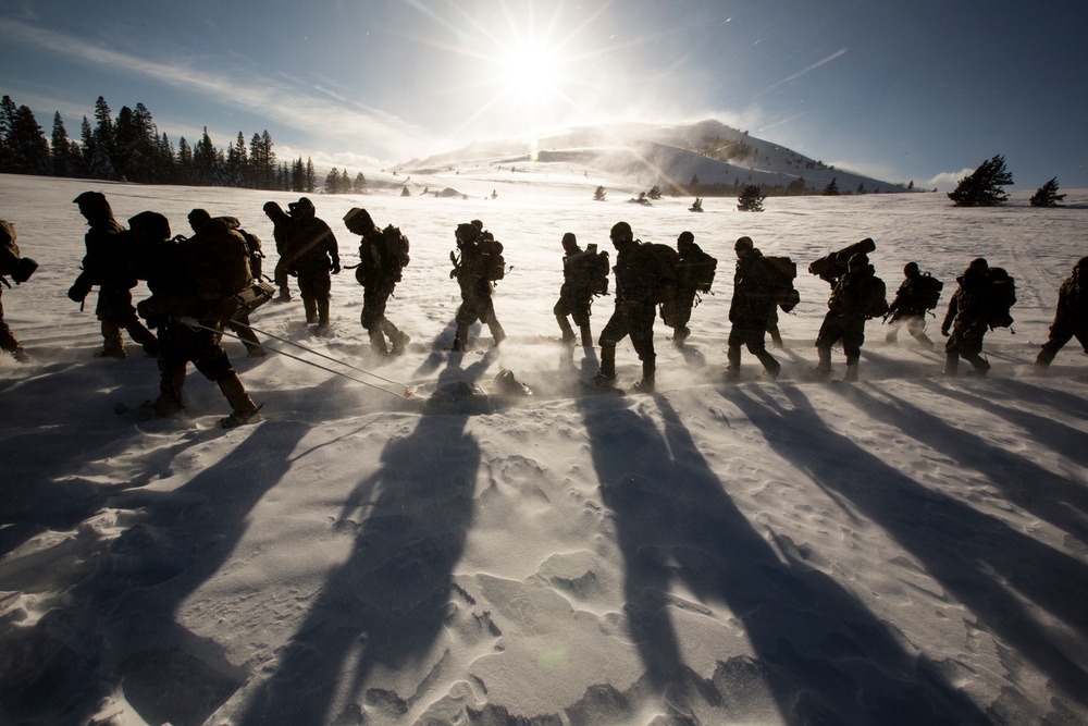 Marines tour Grouse Meadows on snow shoes, MTX 2-17