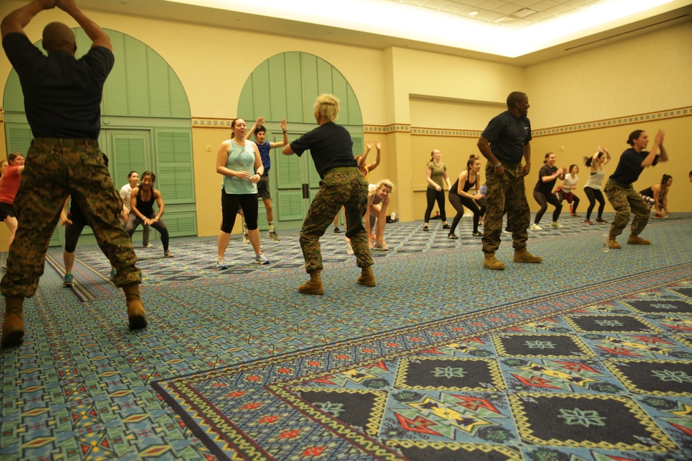 Marines Wake Up and Workout With WAI 17 Attendees