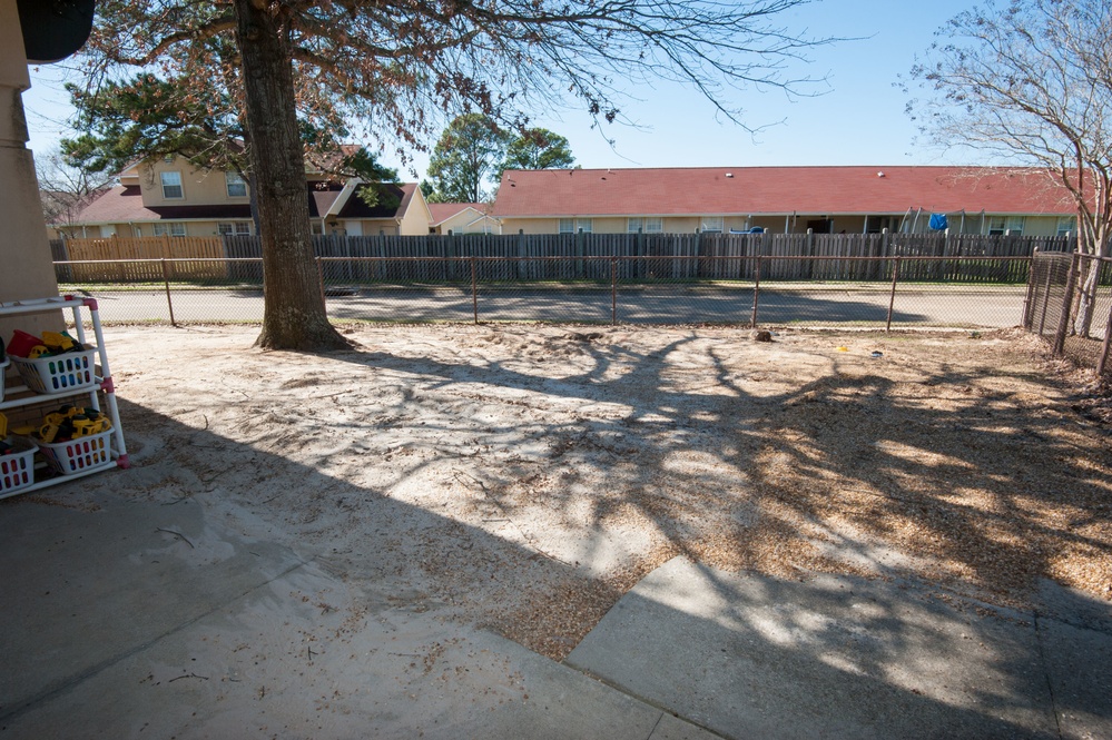 Ongoing construction Bldg 22, playgrounds for Child Development Center