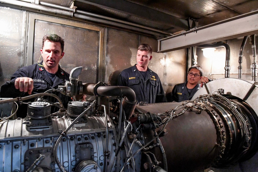 USS Wayne E. Meyer Conducts a Training Tour of Engine Rooms