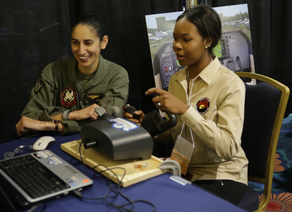 Marines Volunteer During Girls in Aviation Day