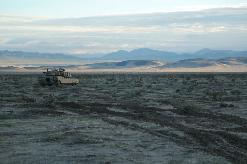 Abrams Tank and a Distant Battlefield