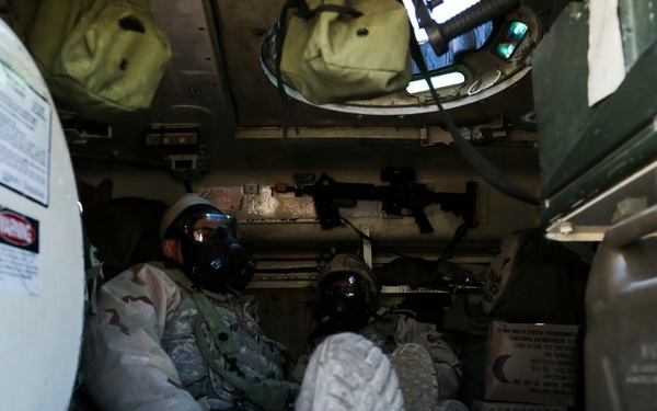 Awaiting Evacuation in an M113 APC