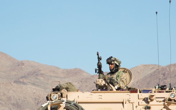 Soldier atop an APC