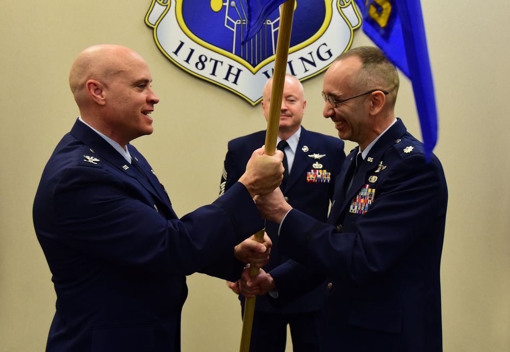 Lt. Col John relinquishes command of the 246th Intelligence Squadron