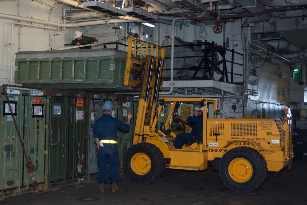 USS Bonhomme Richard (LHD 6) Conducts Marine Onload