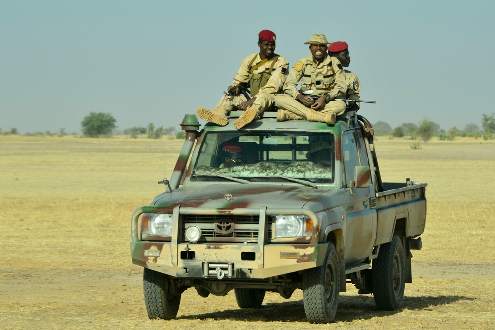 Static line jump and airdrop during Flintlock 2017 in Chad