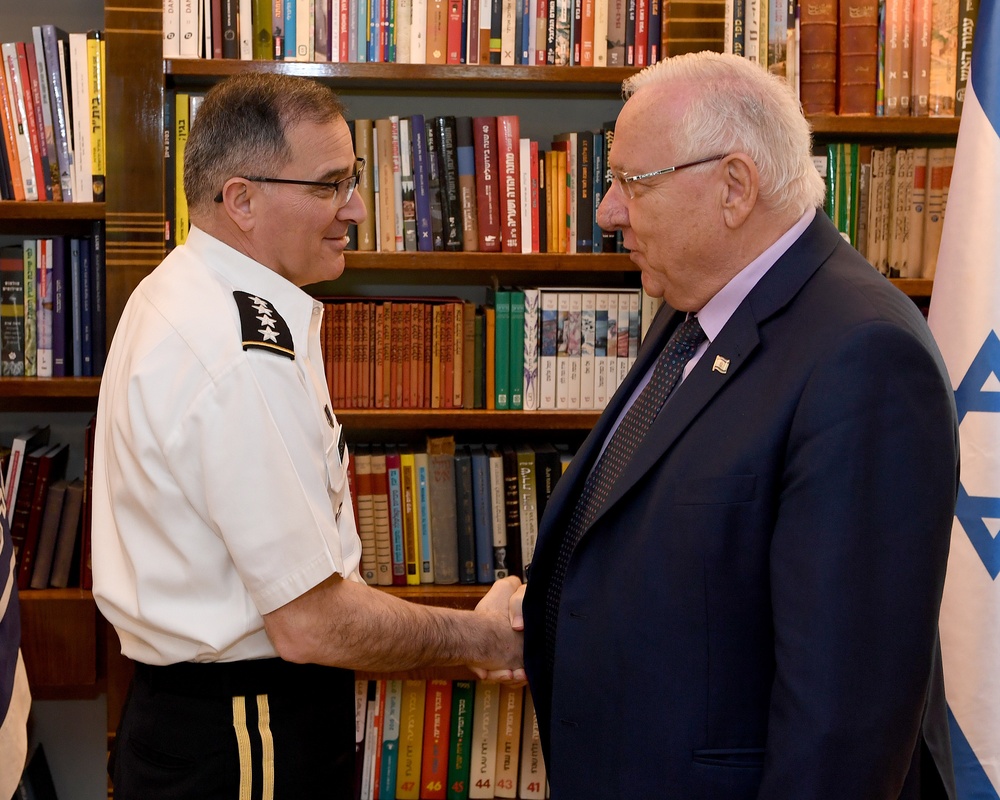EUCOM Commander Scaparrotti meets IDF Chief of Staff Eizenkot, Israeli President Rivlin, tours Holocaust Museum.