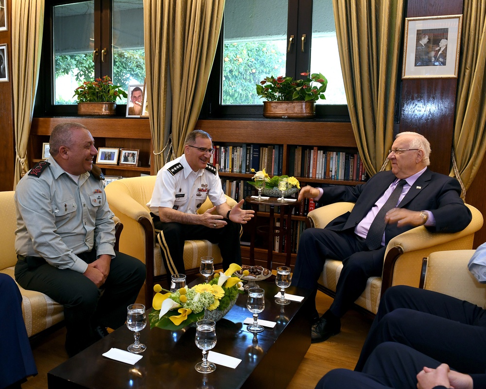 EUCOM Commander Scaparrotti meets IDF Chief of Staff Eizenkot, Israeli President Rivlin, tours Holocaust Museum.