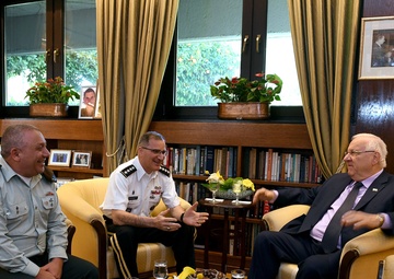 EUCOM Commander Scaparrotti meets IDF Chief of Staff Eizenkot, Israeli President Rivlin, tours Holocaust Museum.