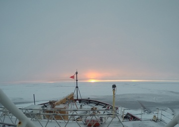 Coast Guard Cutter Healy sunset