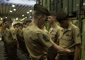 24th MEU Marines conduct service uniform inspection