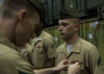 24th MEU Marines conduct service uniform inspection