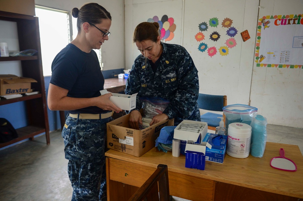 Lt. Paula Davidson Prepares For a Dental Procedure During Continuing Promise 2017