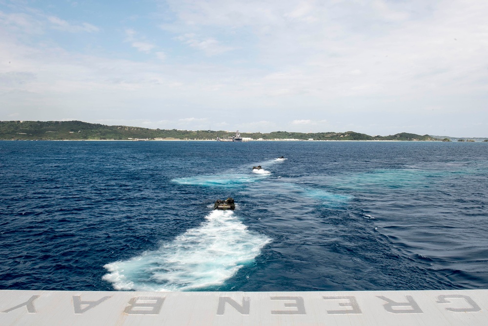 AAVs depart from USS Green Bay