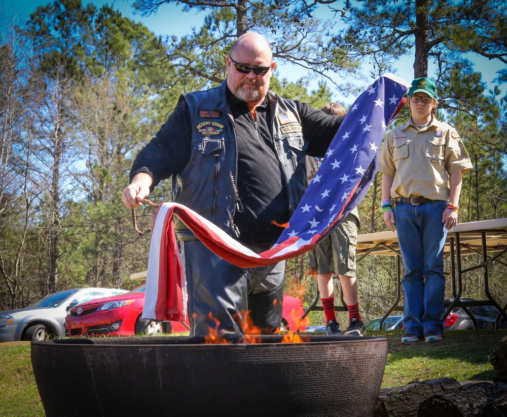 Veterans organizations host flag retirement ceremony