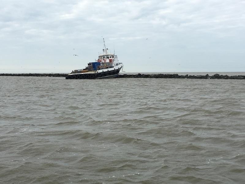 Offshore Supply Vessel runs aground off jetty near Cameron, Louisiana