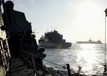 USS Wayne E. Meyer Conducts a Replenishment-at-Sea
