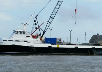 Crew vessel freed after running aground on jetty near Cameron, Louisiana