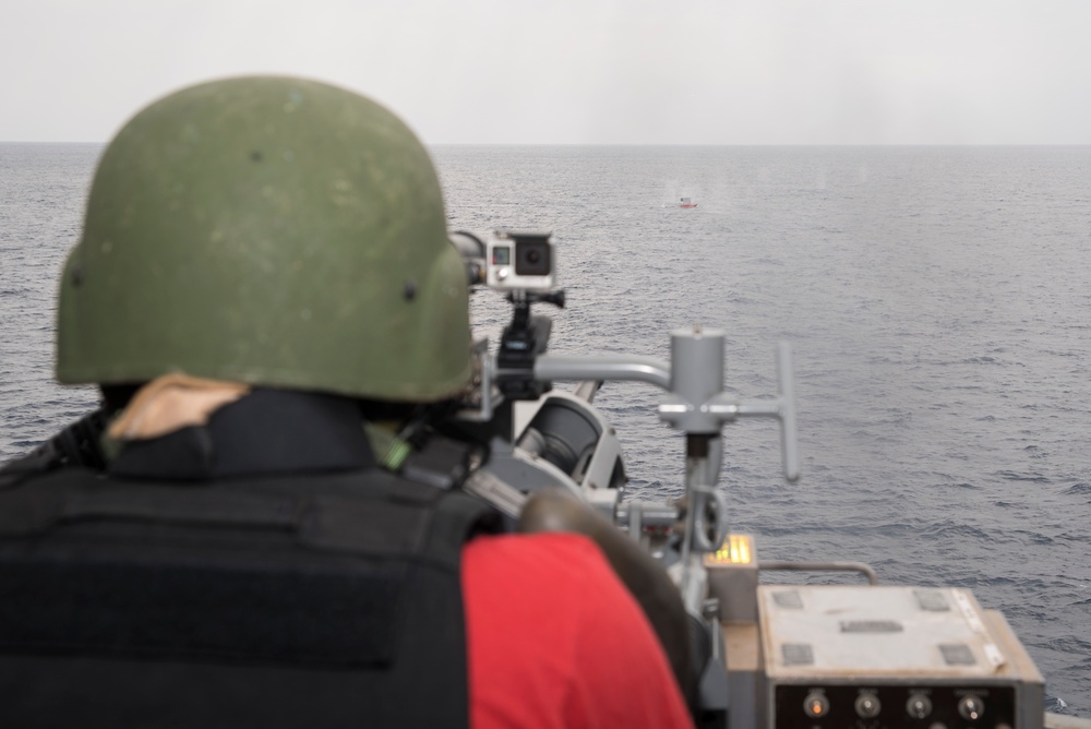 USS Bonhomme Richard (LHD 6) Participates in a Live Fire Gun Exercise