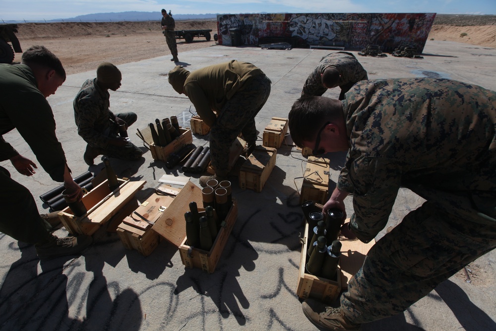 Marines prepare ordnance for close air support during RUT