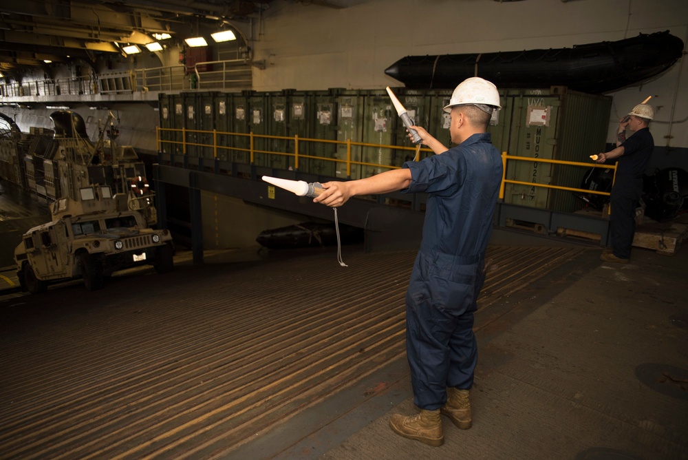 Battalion Landing Team (BLT) 2/5 Marines Conduct Vehicle Operations Aboard USS Bonhomme Richard (LHD 6)