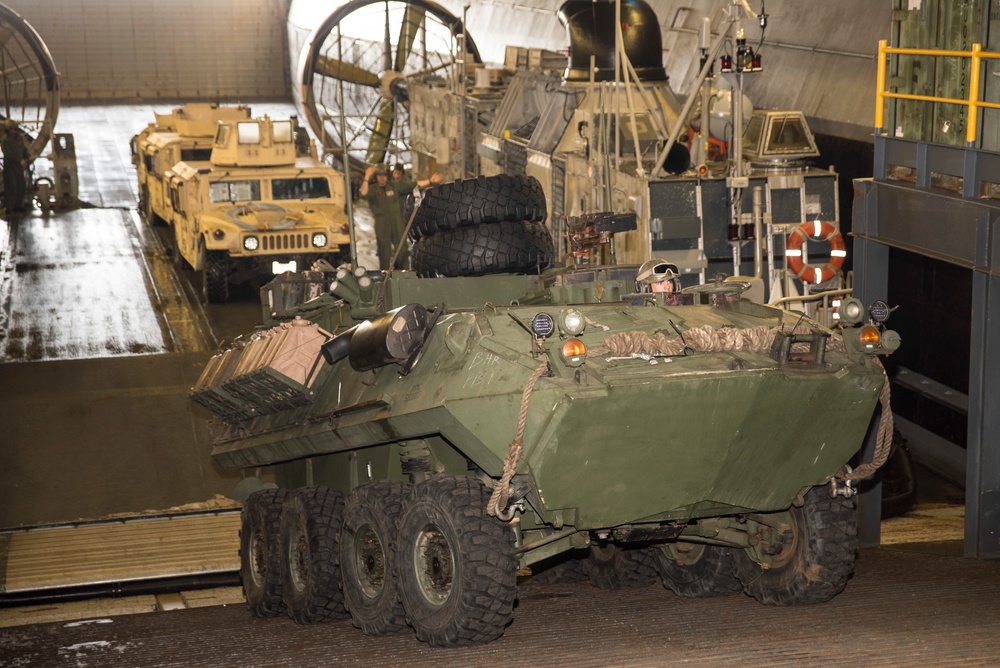 Battalion Landing Team (BLT) 2/5 Marines Conduct Vehicle Operations Aboard USS Bonhomme Richard (LHD 6)