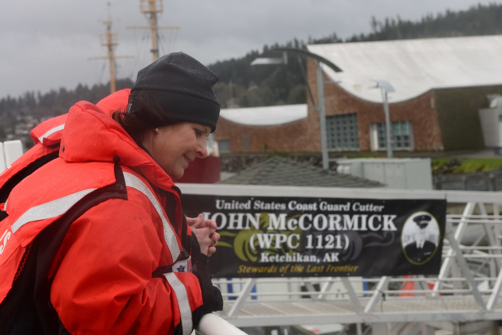 Coast Guard Cutter John McCormick visits namesake's service area