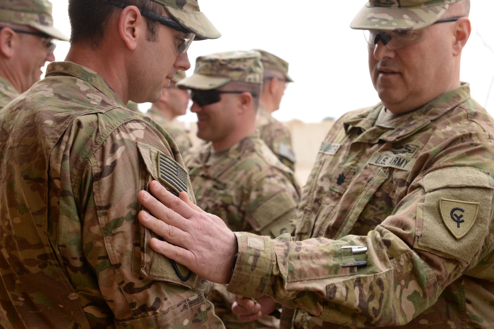 Guardsmen receive combat patch in Helmand