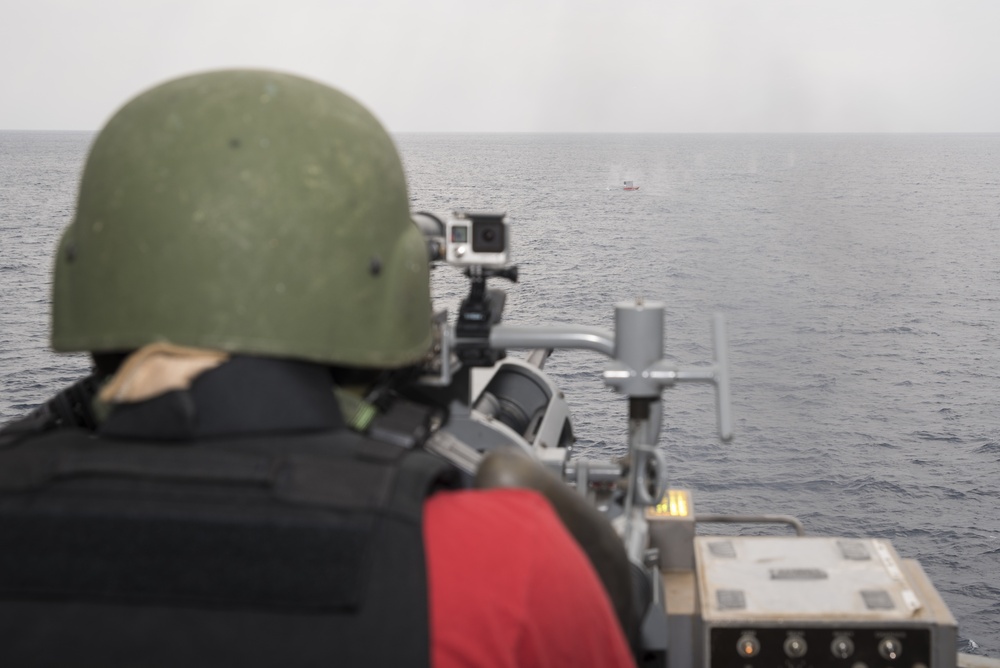 USS Bonhomme Richard (LHD 6) Participates in a Live Fire Gun Exercise