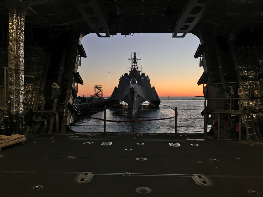 USS Jackson (LCS 6) at Sunset