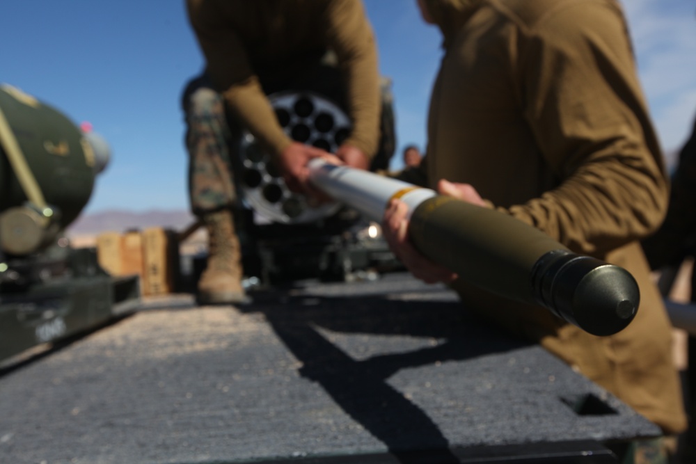 Marines prepare ordnance for close air support during RUT