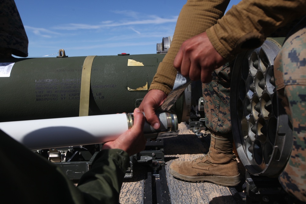 Marines prepare ordnance for close air support during RUT