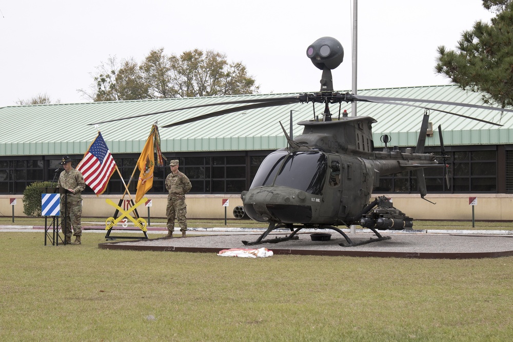 Lighthorse Squadron dedicates Kiowa Warrior helicopter static display to honor fallen pilot