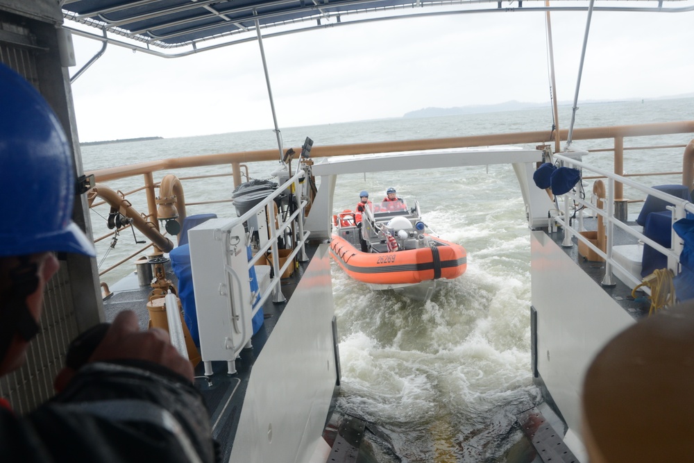 Cutter John McCormick's smallboat launches