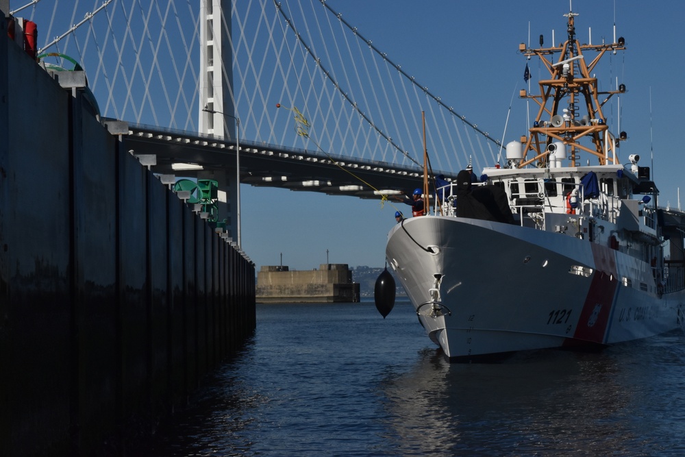 Coast Guard Cutter John McCormick moors at Sector San Francisco