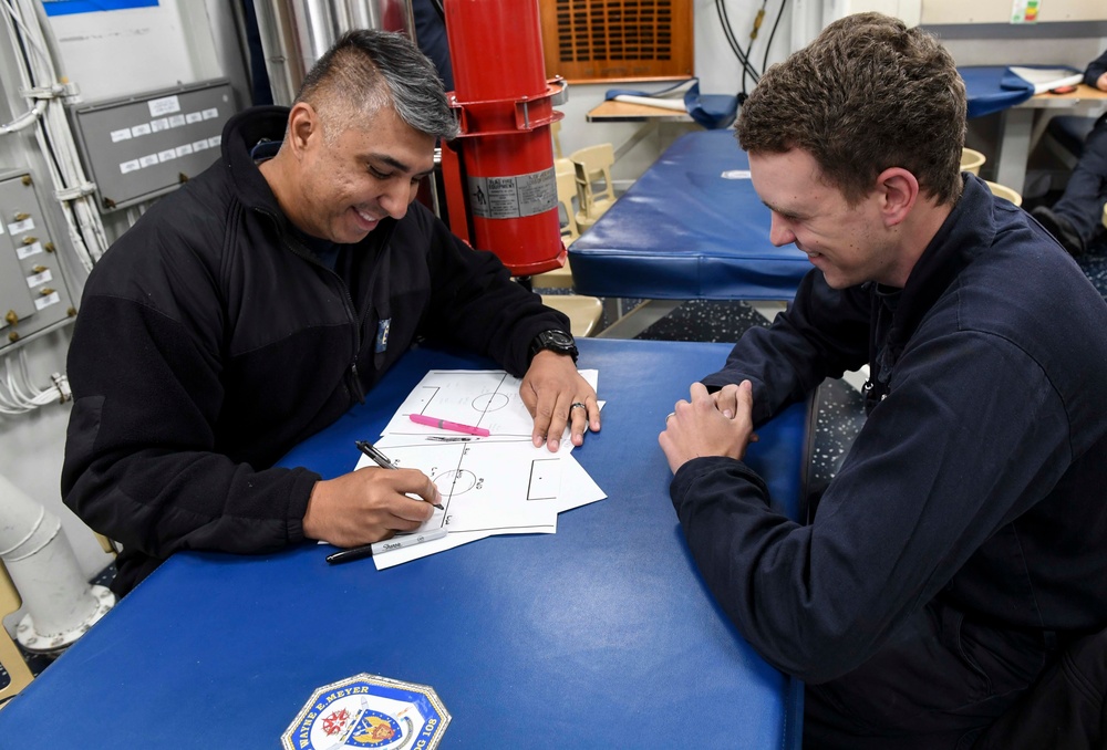 USS Wayne E. Meyer Sailors Talk Strategy