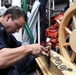 USS Wayne E. Meyer Works on Flag Staff Stand