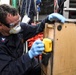 USS Wayne E. Meyer Works on Flag Staff Stand