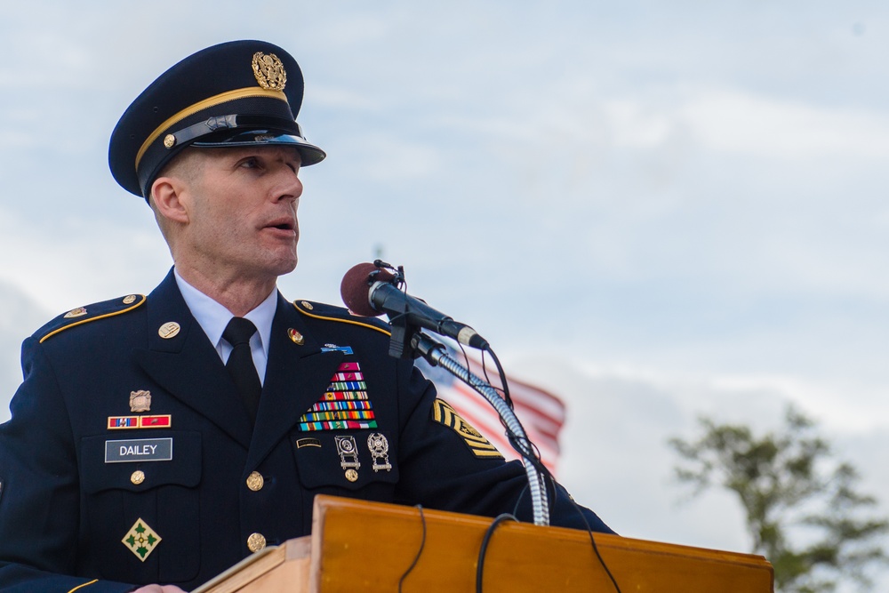 Sergeant Major of the Army A. Daniel Dailey at OSUT Graduation