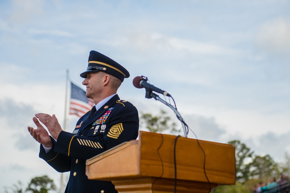 Sergeant Major of the Army A. Daniel Dailey at OSUT Graduation