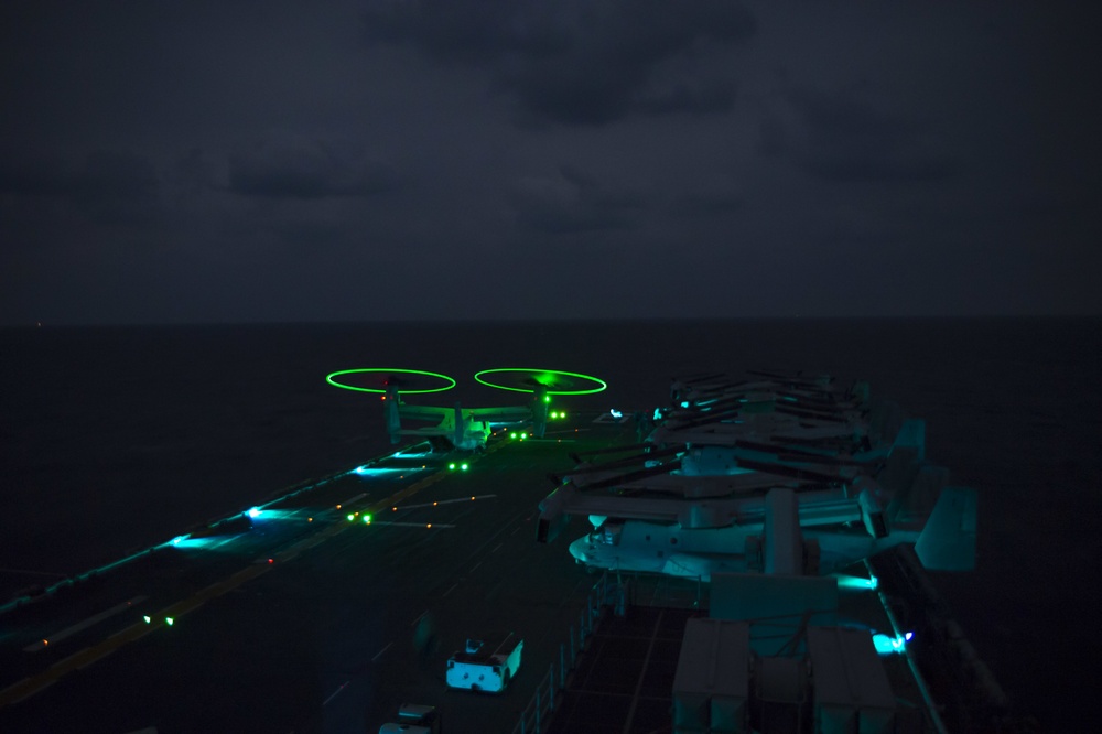 USS Bonhomme Richard (LHD 6) Night Flight Ops