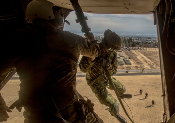 JGSDF Fast Rope Out of an Osprey