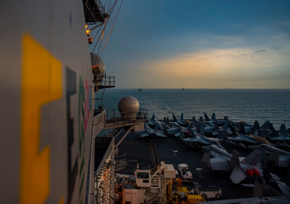 GHWB, part of the George H.W. Bush Carrier Strike Group, is deployed in support of maritime security operations and theater security cooperation efforts in the U.S. 5th Fleet area of operations.