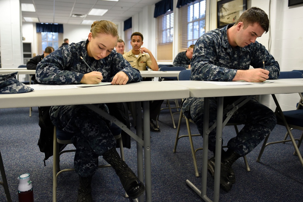 IWTC Corry Station Sailors Take E-4 Advancement Exam