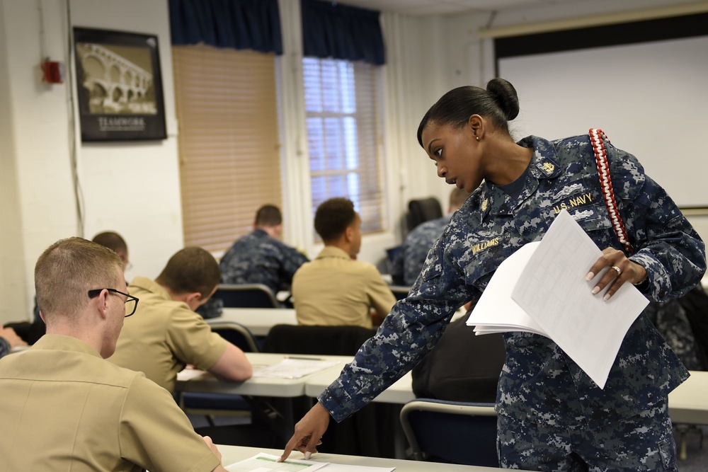 IWTC Corry Station Sailors Take E-4 Advancement Exam