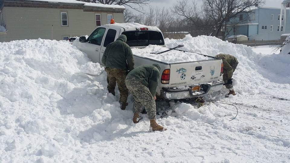 New York Army Guard Soldiers digging out in Utica