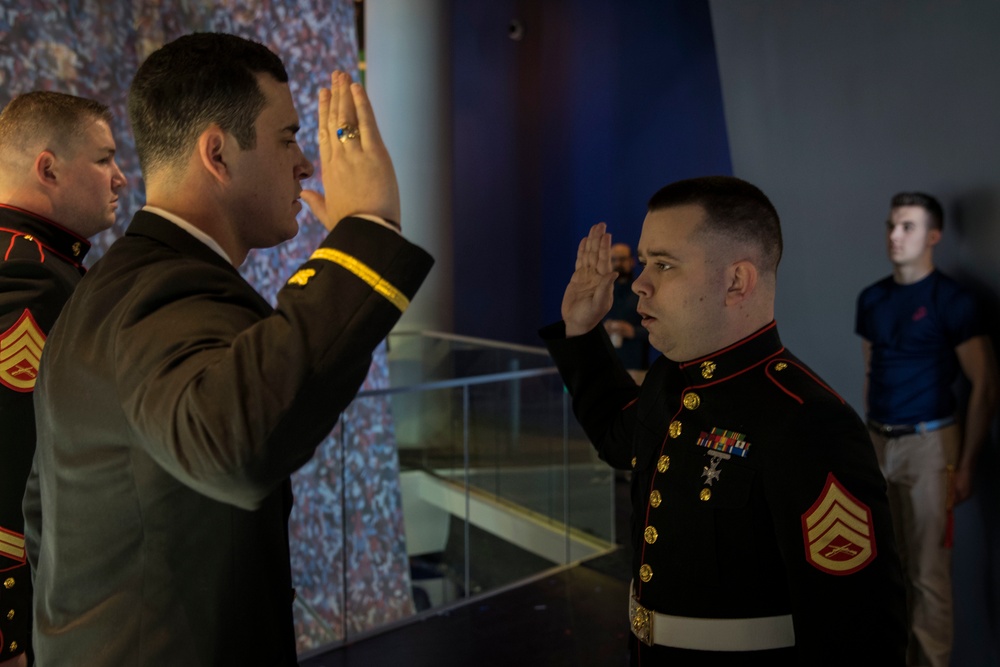 Patriot/Naval officer re-enlists Marine recruiter