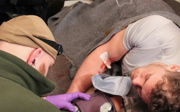 Special Operations Medic provides care during NSOCM course