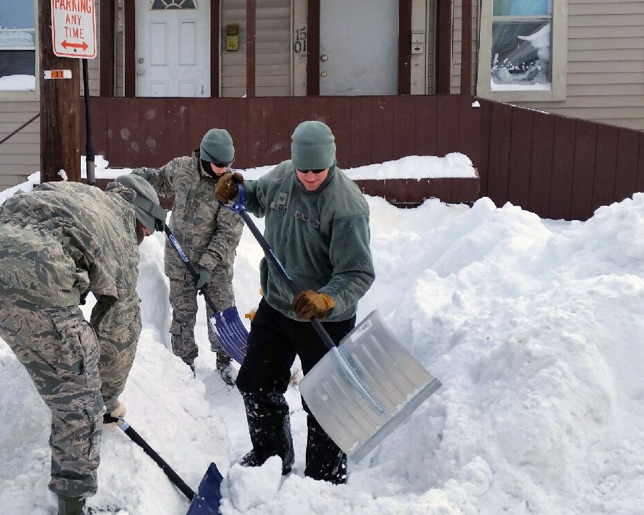 New York National Guard Airmen clear snow in Utica